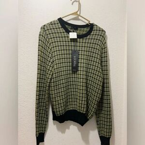 Tricot Chic  Modello Sweater Womens 14 Green Black viscose  Made In Italy $420